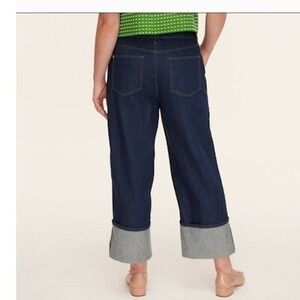 Kate Spade x Target Denim Cropped Cuff Ankle Jeans 100% Cotton Size 17 Dark Wash